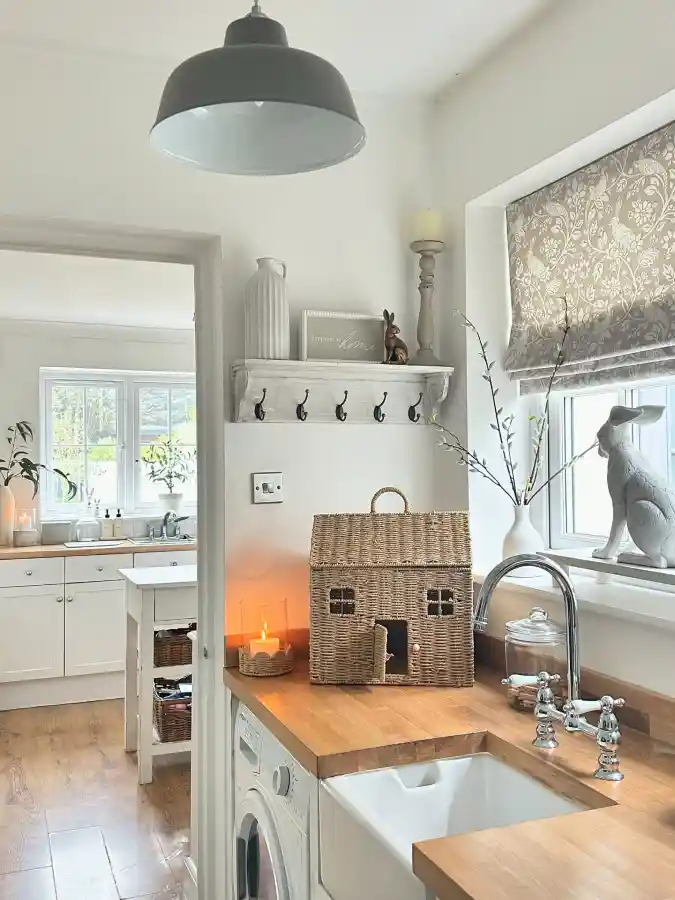 Whimsical Willow and Wicker Kitchen - A Springtime Cottage Refresh