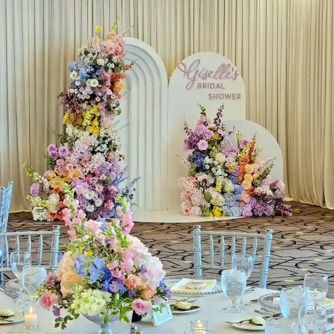 Wildflower Ribbed Archway - Spring Bridal Shower Elegance
