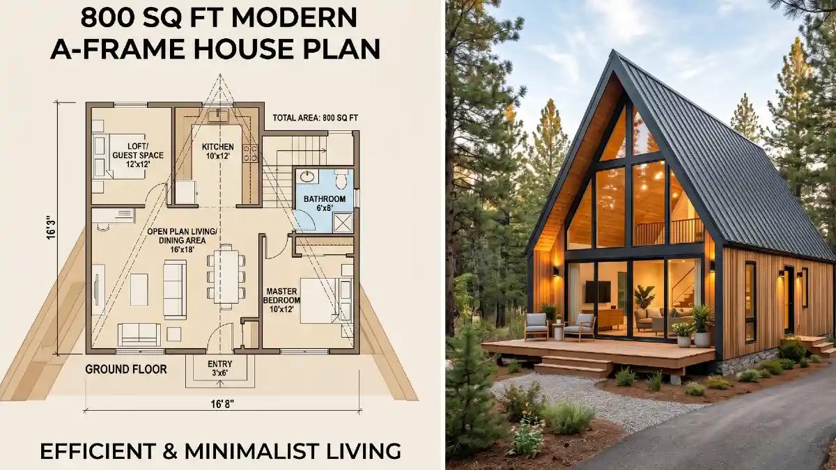 Golden Cedar & Graphite A-Frame – Minimalist Architecture with a Sky-High Perspective