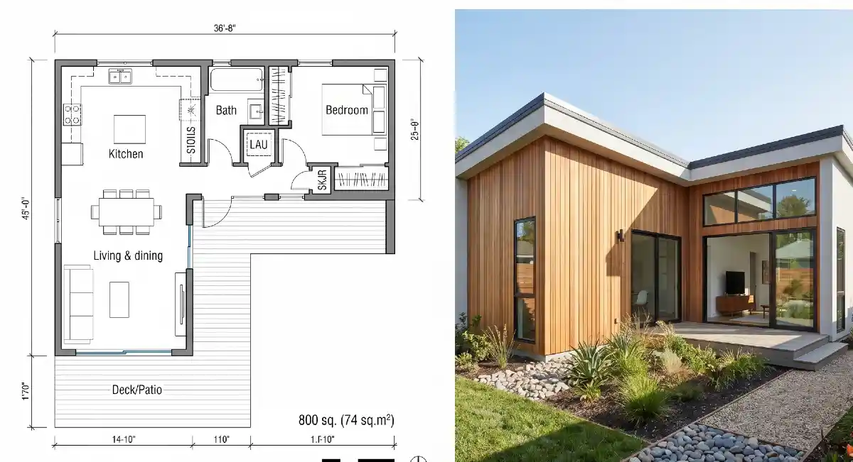 L-Shaped Scandi-Modern Escape – 800 Square Feet of Architectural Zen