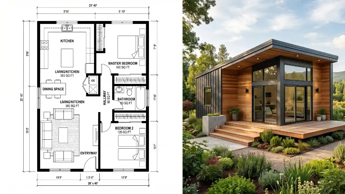 Modern Cedar & Charcoal Retreat - A Masterclass in 800 Sq Ft Efficiency