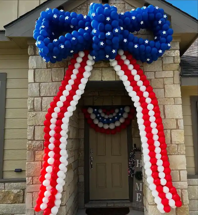 Patriotic Entryway Extravaganza A Star-Spangled Balloon Arch for Your Front Porch