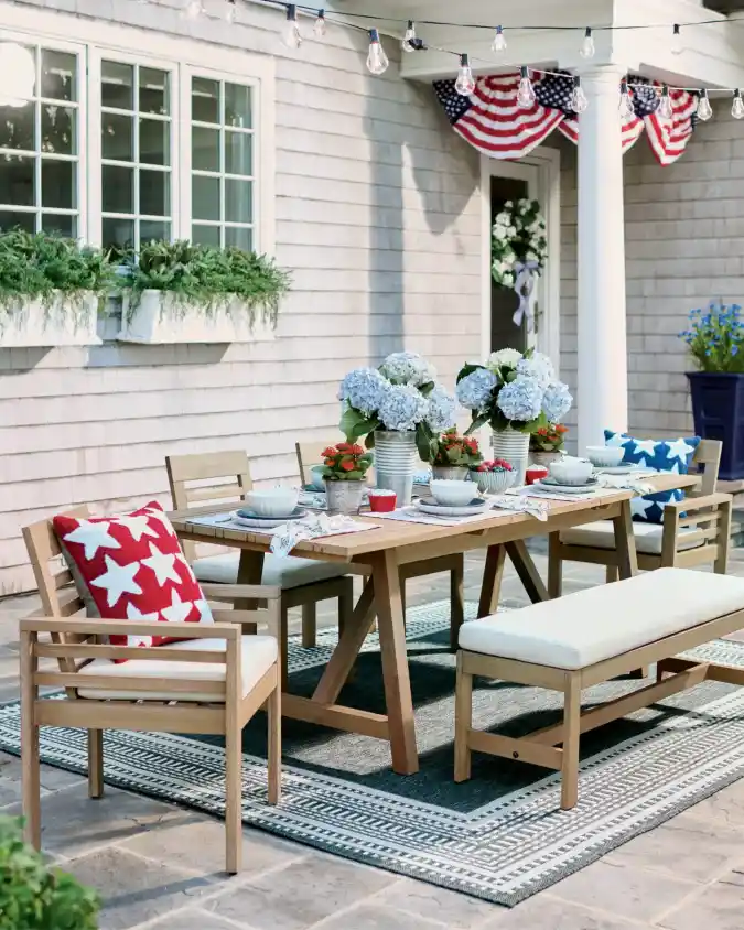 Patriotic Patio Perfection - 4th of July Front Porch Decorations Ideas