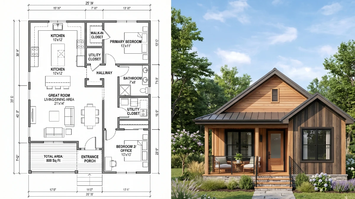 Warm Cedar & Charcoal Compact Cabin - Redefining Small-Scale Living