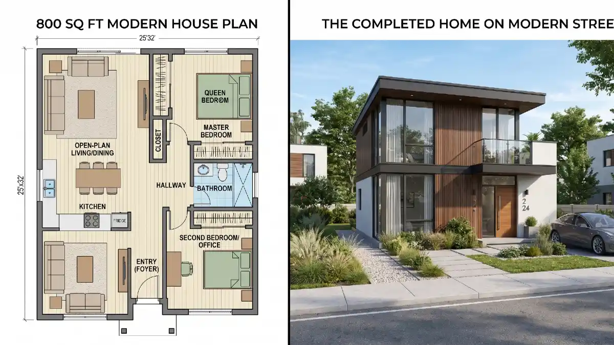 Cedar-Clad Minimalist Sanctuary - Modern Living on an 800 Sq Ft Scale